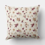 優美な金ゴールドマルーンフローラルパターン クッション (裏面)