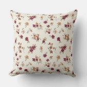優美な金ゴールドマルーンフローラルパターン クッション (正面)