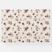 優美な金ゴールドマルーンフローラルパターン ゲストブック (裏面)