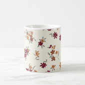 優美な金ゴールドマルーンフローラルパターン コーヒーマグカップ (中央)