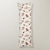 優美な金ゴールドマルーンフローラルパターン ボディピロー (裏面 (縦))