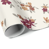 優美な金ゴールドマルーンフローラルパターン ラッピングペーパー (ロールコーナー)