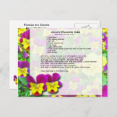 優美のチョコレートケーキの郵便はがき ポストカード (正面/裏面)