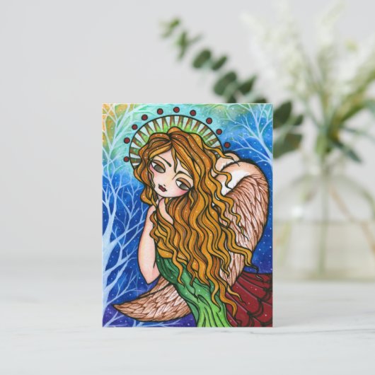 優美の初期のな天使の民芸のクリスマスの郵便はがき シーズンポストカード (スタンド正面)