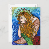 優美の初期のな天使の民芸のクリスマスの郵便はがき シーズンポストカード (正面/裏面)