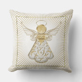 優美の幾何学的な休日のクリスマスの天使 クッション (正面)