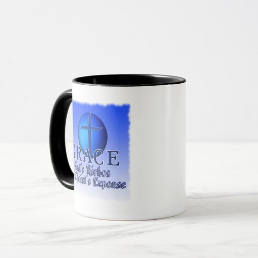 優美の略称-キリストの費用の神の豊かさ マグカップ (正面左)