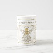優美の線条細工パターンのエレガントなクリスマスの天使 ボーンチャイナマグカップ (正面)