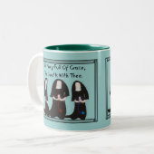 優美の3人の尼僧のひざまずくこと"あられメリー十分に" ツートーンマグカップ (正面左)