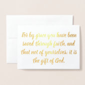 優美のEphesiansのメリークリスマスホイルカードによって救われる 箔カード (封筒付き正面)