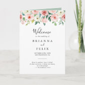 優美エレガントな秋のフローラが折り畳ま結婚れた プログラム (正面)