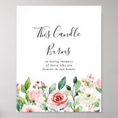優美エレガントフローラこのロウソクが燃える看板 ポスター (正面)