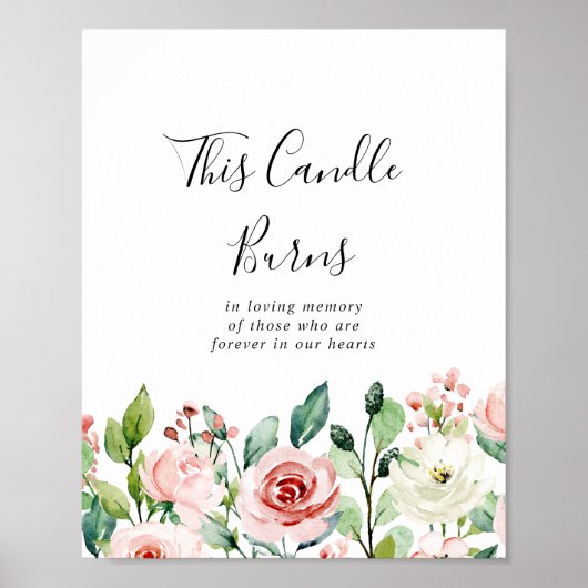 優美エレガントフローラこのロウソクが燃える看板 ポスター (正面)