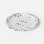 優美カラフルな野生の結婚花のケーキ ペーパープレート (アングル)