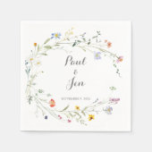 優美カラフルな野生の結婚花 スタンダードカクテルナプキン (正面)