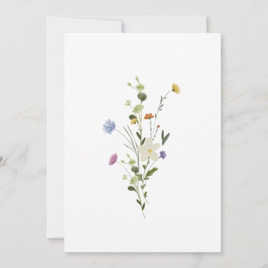 優美カラフルな野生の花ボダ結婚の 招待状 (裏面)