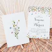 優美カラフルな野生の花ボダ結婚の 招待状