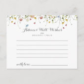 優美カラフルな野生の花結婚のアドバイスカード ポストカード (正面)