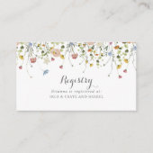 優美カラフルな野生の花結婚のギフト登録 エンクロージャーカード (正面)