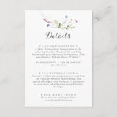 優美カラフルな野生の花結婚の詳細 エンクロージャーカード (正面)