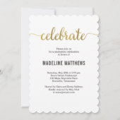 優美スクリプト編集可能カラー卒業カード 招待状 (裏面)