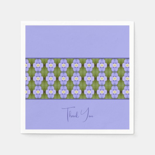 優美パープルフローラ スタンダードカクテルナプキン (正面)