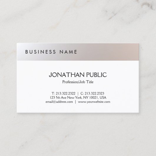 優美ミニマルモダンプロフェッショナルシンプル 名刺 (正面)