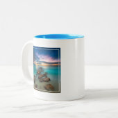 優美湾|のトルコ人及びCaicos上の美しい日没 ツートーンマグカップ (正面左)
