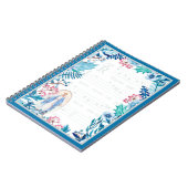 優美|の青の花柄|のグレゴリオ暦の詠唱の女性 ノートブック (左側)