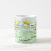 優美- Ephesiansの2:8,9によって救われる コーヒーマグカップ (中央)