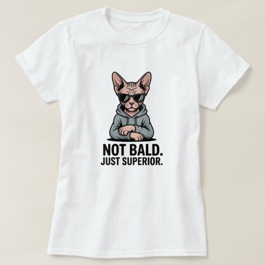 優越スフィンクス猫のサディスティックアート Tシャツ (デザイン正面)