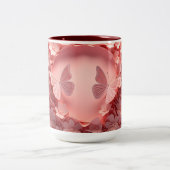 優雅さを体験: 3Dバタフライコーヒーマグ ツートーンマグカップ (中央)