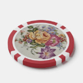 優雅さ：ポーセレン風の花柄ポーカーチップス ポーカーチップ (シングル)