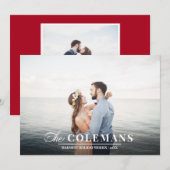 優雅さ | 祭りの赤 | 休日の2枚の写真 シーズンカード (正面/裏面)