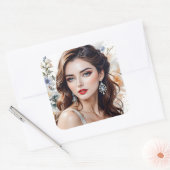 優雅さ、美しい、至福は全て可能な言葉である スクエアシール (封筒)