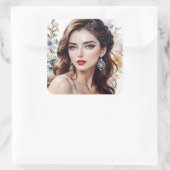 優雅さ、美しい、至福は全て可能な言葉である スクエアシール (バッグ)