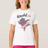 優雅っぽいカバのバレリーナ Tシャツ (正面)