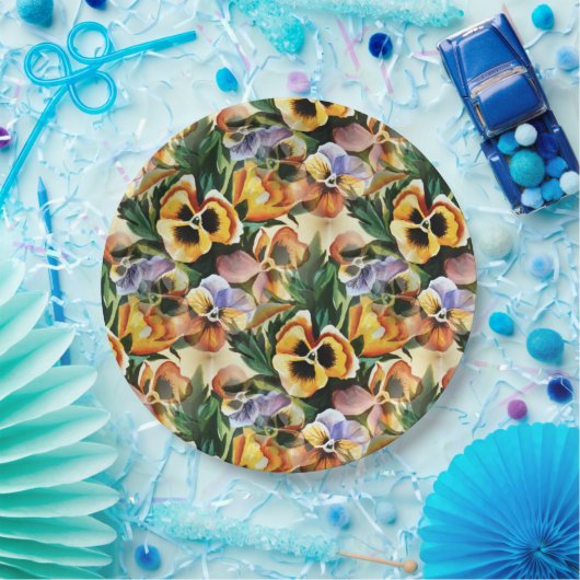 優雅でスタイリッシュ豪華なヴィンテージ模様 ペーパープレート (パーティー)