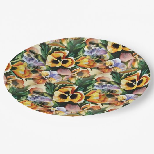 優雅でスタイリッシュ豪華なヴィンテージ模様 ペーパープレート (アングル)