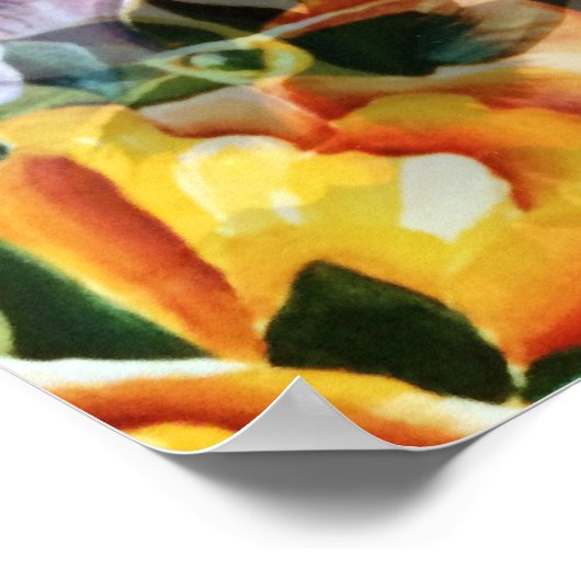 優雅でスタイリッシュ豪華なヴィンテージ模様 ポスター (角)