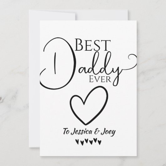 優雅で最高の父、カリグラフィーでパーソナライズ シーズンカード (正面)