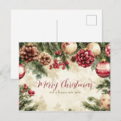 優雅で華やかなクリスマス ポストカード (正面/裏面)