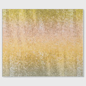 優雅で贅沢な金ゴールドのグリッターのスパンコール ラッピングペーパー (フラット)