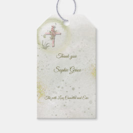 優雅で輝くクロス洗礼ギフトラベル ギフトタグ