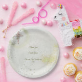 優雅で輝くクロス洗礼紙プレート ペーパープレート (パーティー)