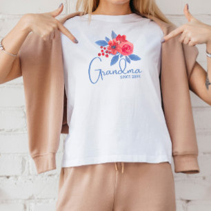 優雅なおばあちゃんTシャツ（花付） トライブレンドＴシャツ
