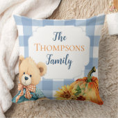 優雅なお別れ – 秋の引用文&パンプキ縁どン クッション (ブランケット)