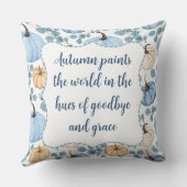 優雅なお別れ – 秋の引用文&パンプキ縁どン クッション (裏面)
