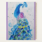 優雅なくじゃくの水彩画　女性向けパステルカラー プランナー手帳 (裏面)