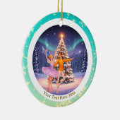 優雅なくるみ割り人形バレエ クリスマス バレリーナ ギフト セラミックオーナメント (右)
